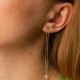 Серьги - протяжки "Звездочки" в белом золоте с05283
