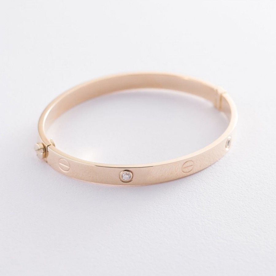 Жорсткий браслет з жовтого золота б04386