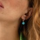 Серьги с бирюзой (белое золото) с08549