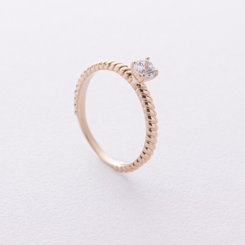 Помолвочное золотое кольцо с фианитом к08197 Помолвочное золотое кольцо с фианитом к08197