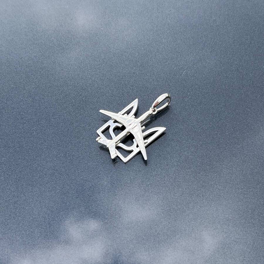 Срібний кулон "Герб України - Тризуб. Літак Мрія" 133129