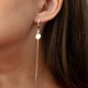 Серьги "Монетки" в красном золоте (фианиты) с09665