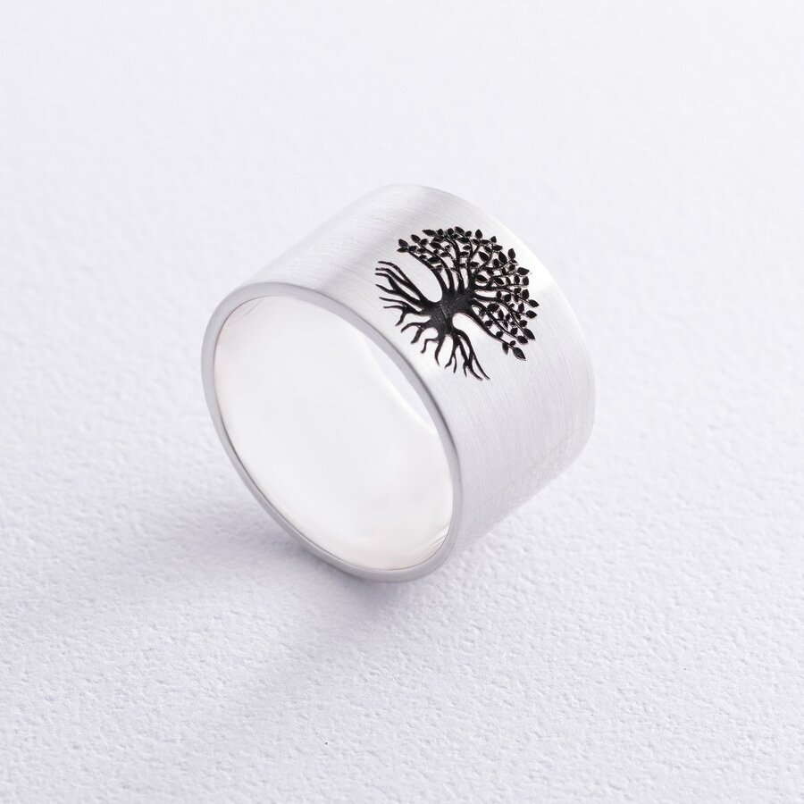 Серебряное кольцо с гравировкой "Древо жизни" 112143древо