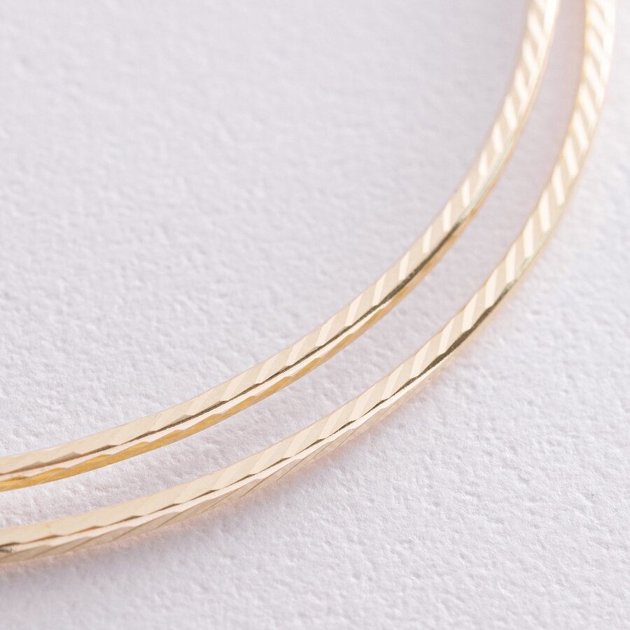 Серьги - кольца в желтом золоте (7.3 см) с08600