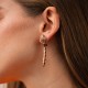 Серьги "Змеи" с фианитами (красное золото) с09441