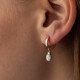 Сережки - кільця з опалом (жовте золото) с08705