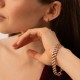 Сережки-конго з декоративними елементами у червоному золоті с09791