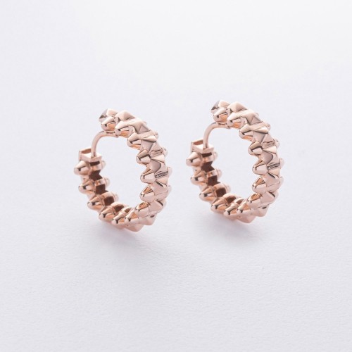 Серьги - кольца "Gemma" в красном золоте с08701