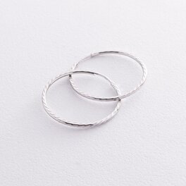 Серьги - кольца в белом золоте (2.9 см) с07144