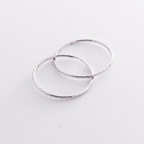 Серьги - кольца в белом золоте (2.9 см) с07144