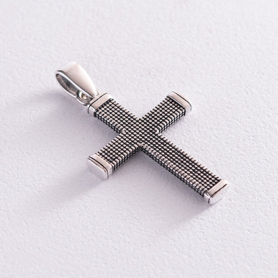 Срібний хрест "Спаси і збережи" 133105