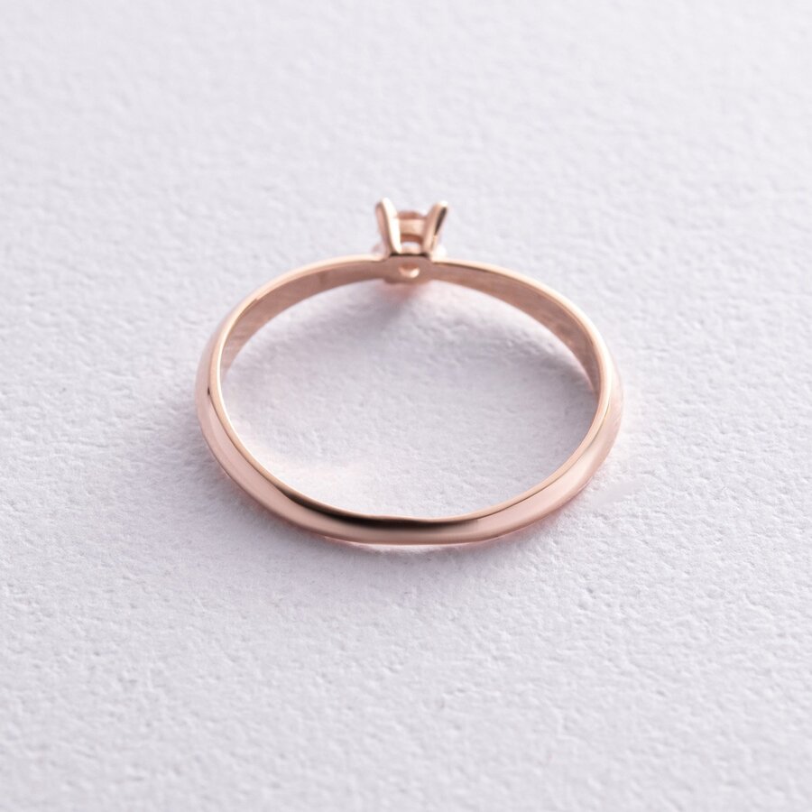 Помолвочное золотое кольцо с фианитом к07440