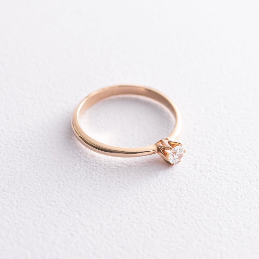 Золотое помолвочное кольцо (фианит) к05963