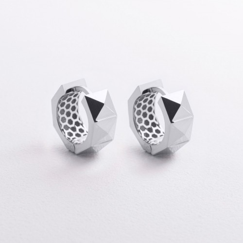 Сережки - кільця "Claire" у білому золоті с09379