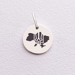 Серебряный кулон "Герб Украины - Тризуб" 132722укр