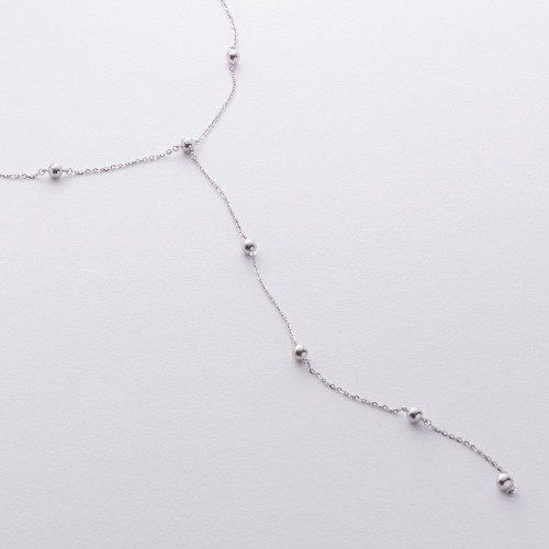 Колье 2 в 1 "Шарики" в белом золоте кол02480