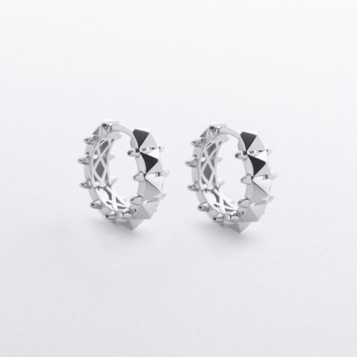 Серьги - кольца "Tamila" в белом золоте с09370