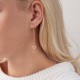 Золоті сережки "Сердечка" на ланцюжку (фіаніти) с07227