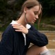 Серьга - каффа "Неповторимость" в белом золоте с07589