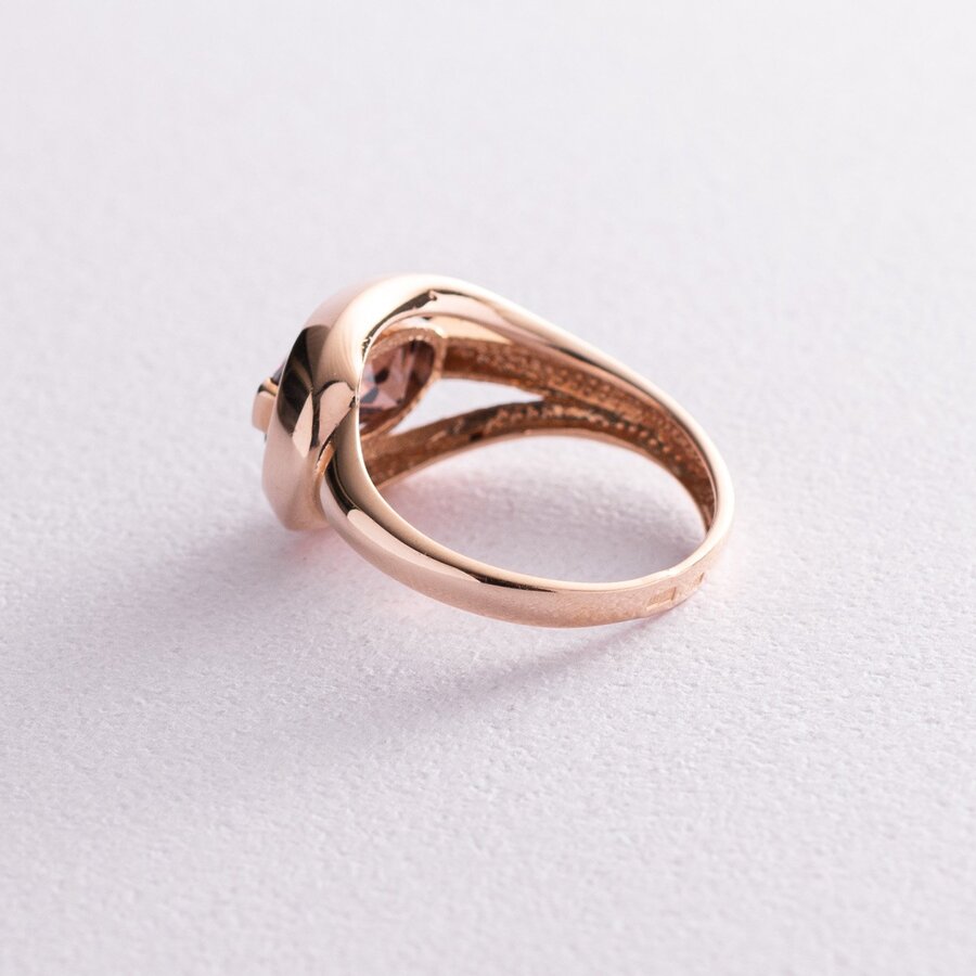 Золотое кольцо (дымчатый кварц, фианиты) к03585