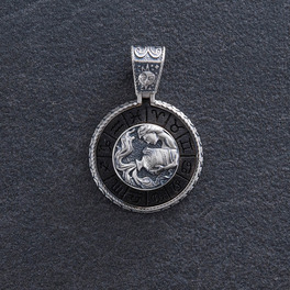 Срібний кулон "Знак зодіаку Водолій" з ебеном 1041водолій