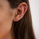 Одиночна срібна сережка в хрящ вушка (фіаніти) 40001