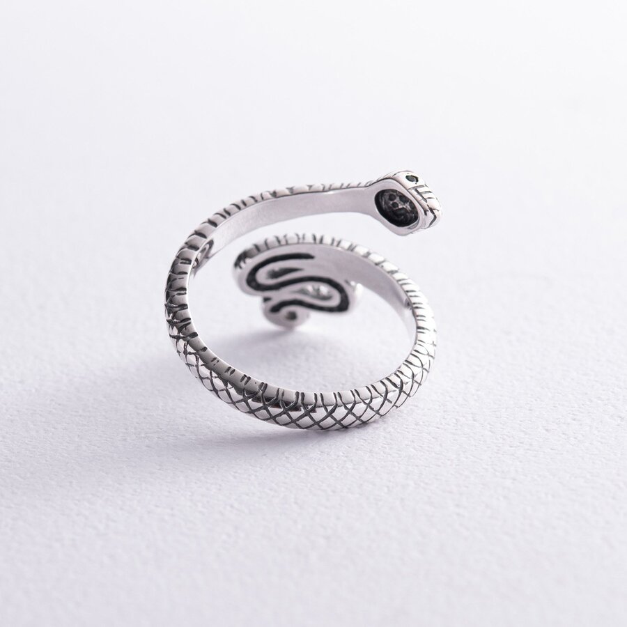 Серебряное кольцо "Змея" 3853