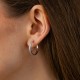Серебряные серьги - кольца с фианитами 902-01062