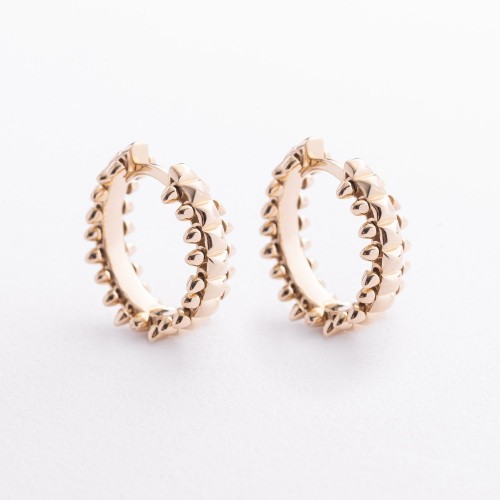 Сережки - кільця "Тереза" у жовтому золоті с09654