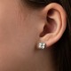 Сережки - пусети "Конюшина" в білому золоті с09669
