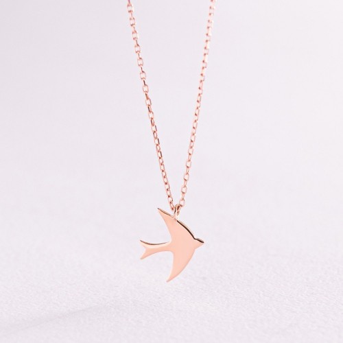 Колье "Ласточка" в красном золоте кол02158