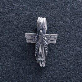 Срібний хрест "Господь Вседержитель" 7094