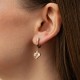 Сережки "Конюшина" в червоному золоті с09475