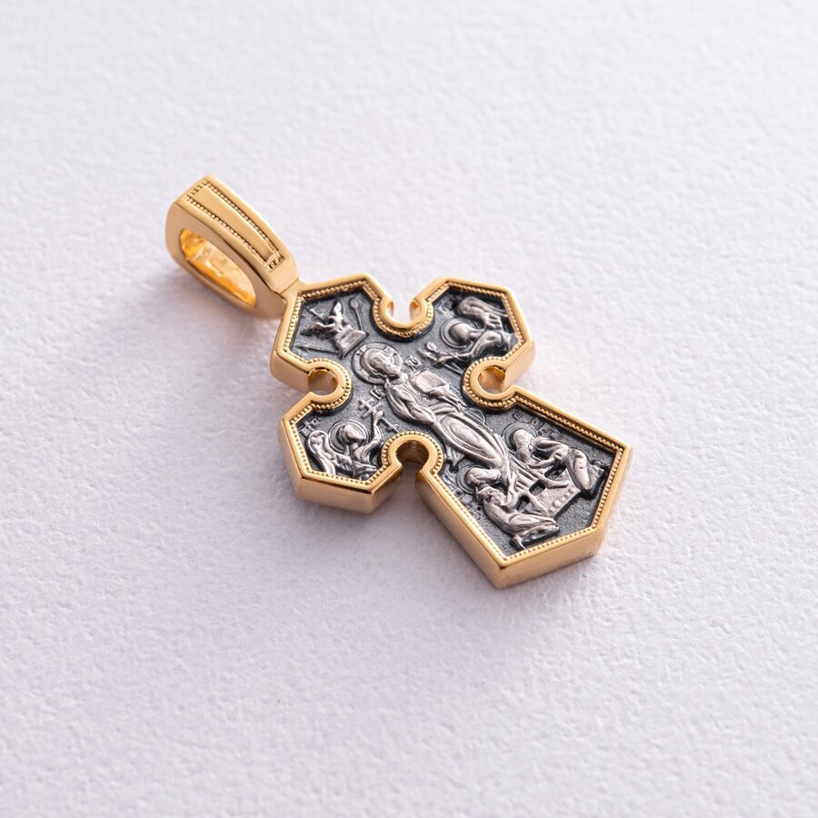 Срібний хрестик "Господь Вседержитель. Ікона Божої Матері "Седмієзерна" 131457