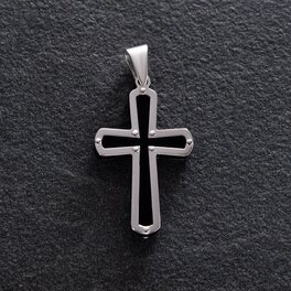 ﻿Срібний хрест із полімером 132974