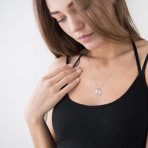 Золотое колье "Ножки" с фианитами кол00818