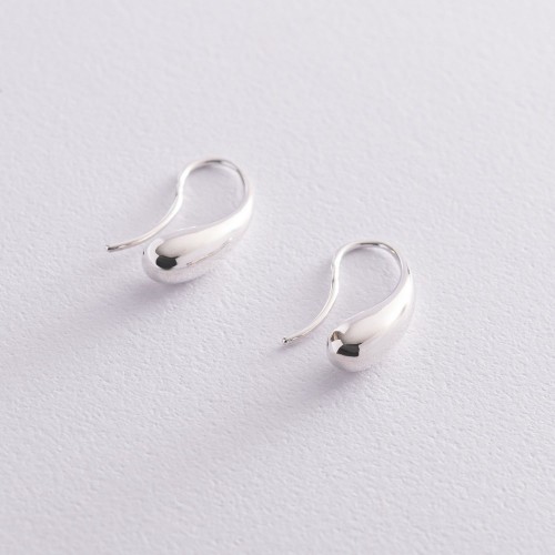 Серебряные серьги "Капельки" 122887