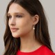Серьги "Монетки" в красном золоте (фианиты) с09665
