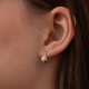 Дитячі сережки "Сердечки" в жовтому золоті (фіаніти) с09248