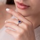 Серебряное кольцо с сапфиром и фианитами 1536/1р-HSPH