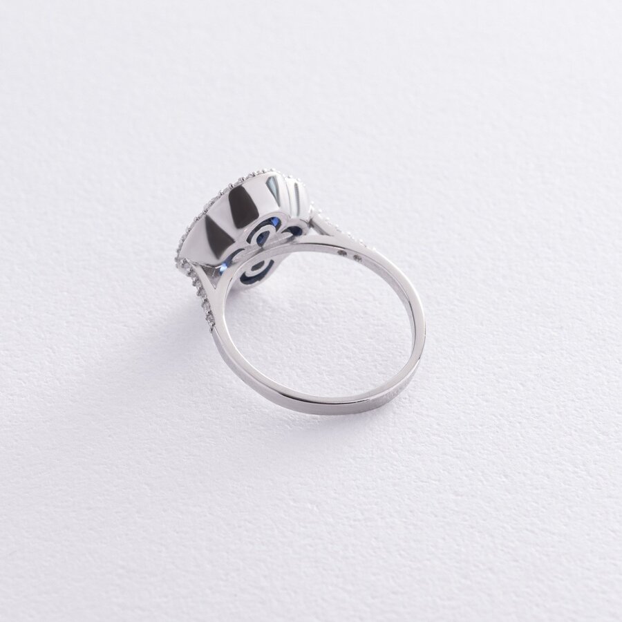 Серебряное кольцо "Клевер" (фианиты) 1145