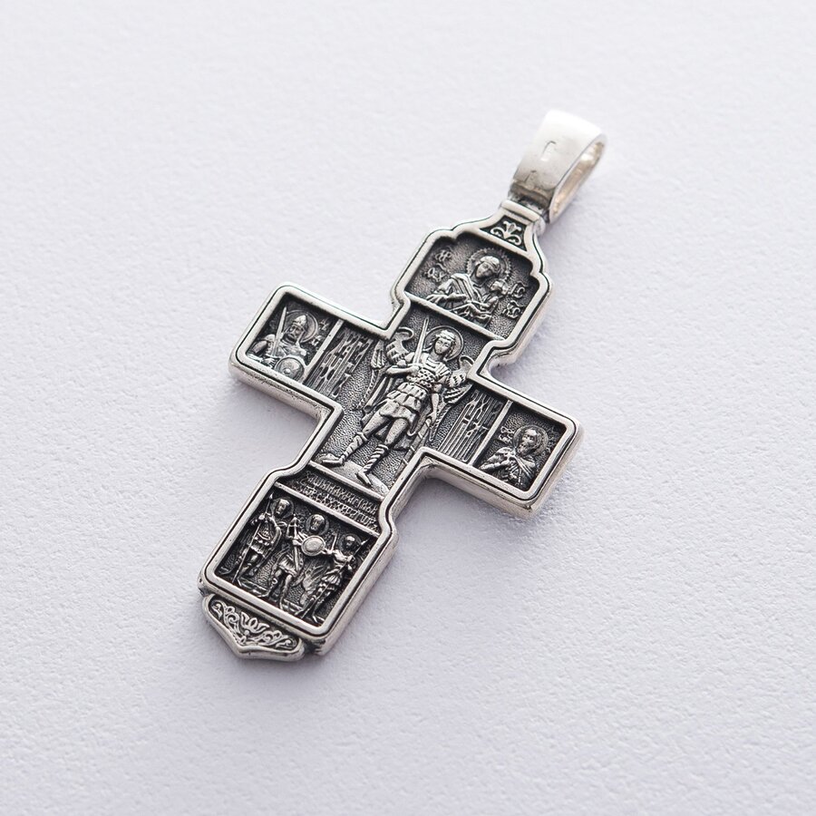 Срібний хрест з чорнінням 132694