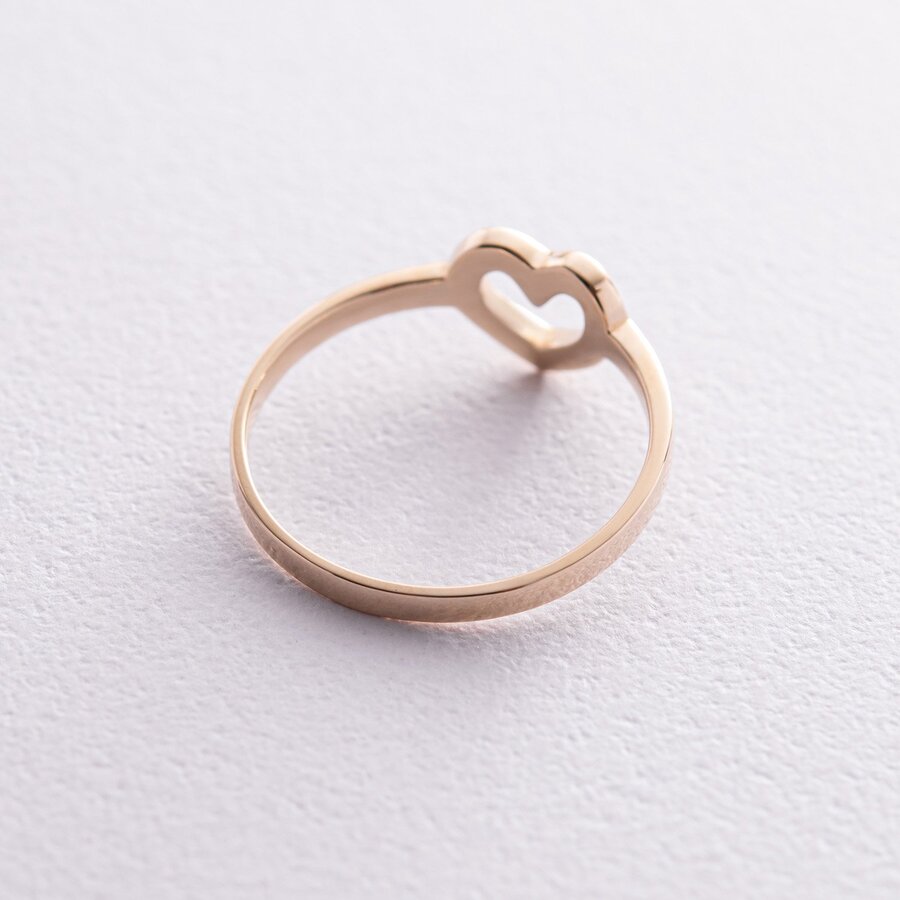 Кольцо "Сердечко" в желтом золоте к07411