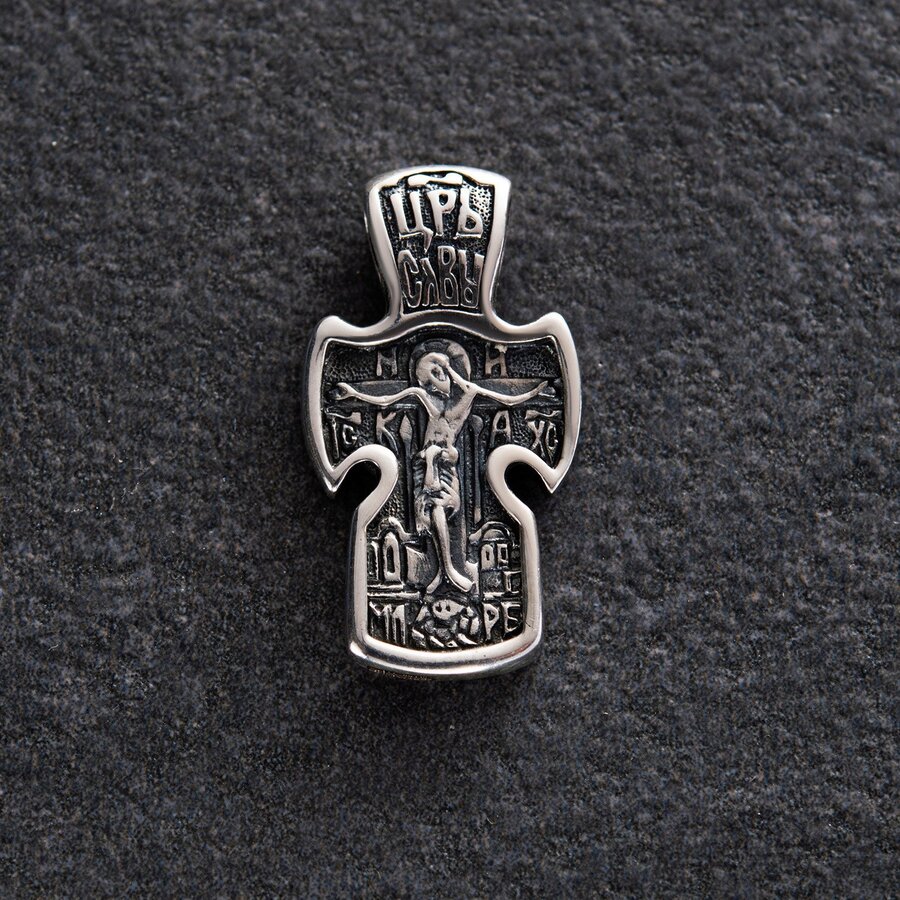 Серебряный православный крест 13758