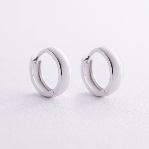 Серьги - кольца в белом золоте с08210