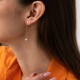 Сережки - пусети "Перлина на ланцюжку" у червоному золоті с08292