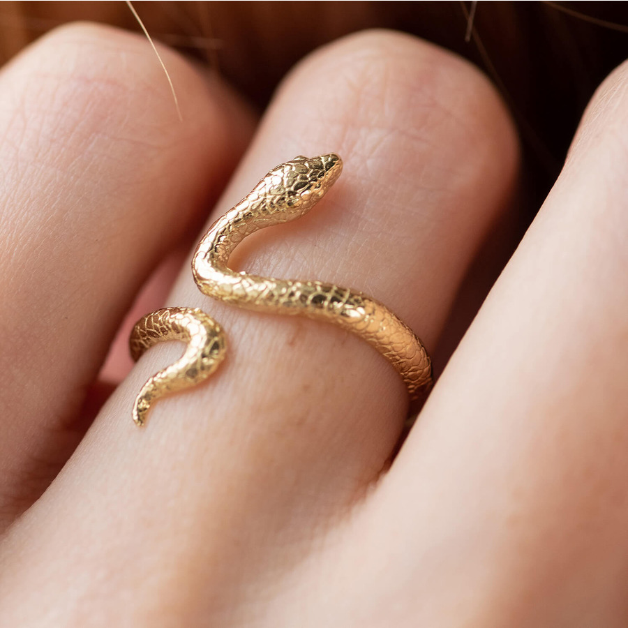 Кольцо "Змея" в желтом золоте к07994
