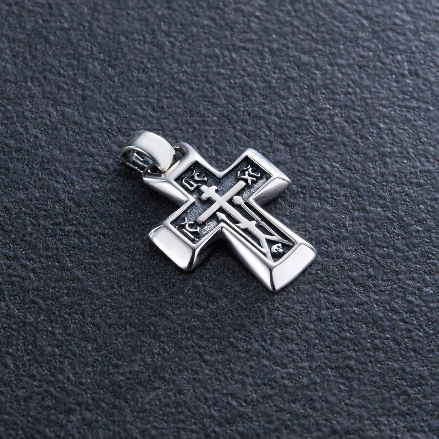 Срібний хрестик "Спаси і Збережи" 131725