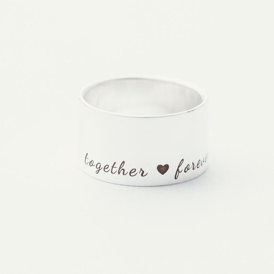 Серебряное кольцо с гравировкой "Together forever" 112143ф