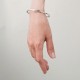 Жорсткий браслет "Змія" у білому золоті (фіаніти) б05627